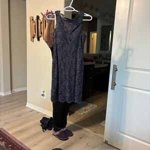 Morgan & Co. Midnight Blue Lace Midi Dress